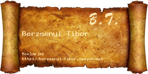 Berzsenyi Tibor névjegykártya